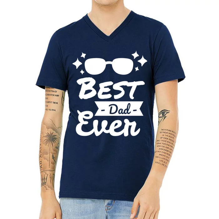 Best Dad Ever Cool Fathers Day Gift V-Neck T-Shirt