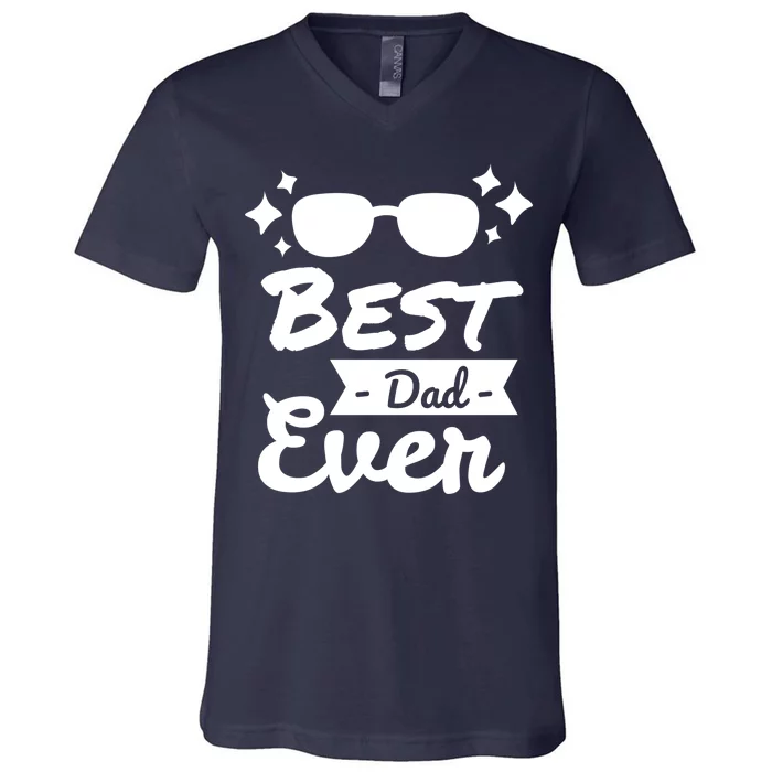 Best Dad Ever Cool Fathers Day Gift V-Neck T-Shirt