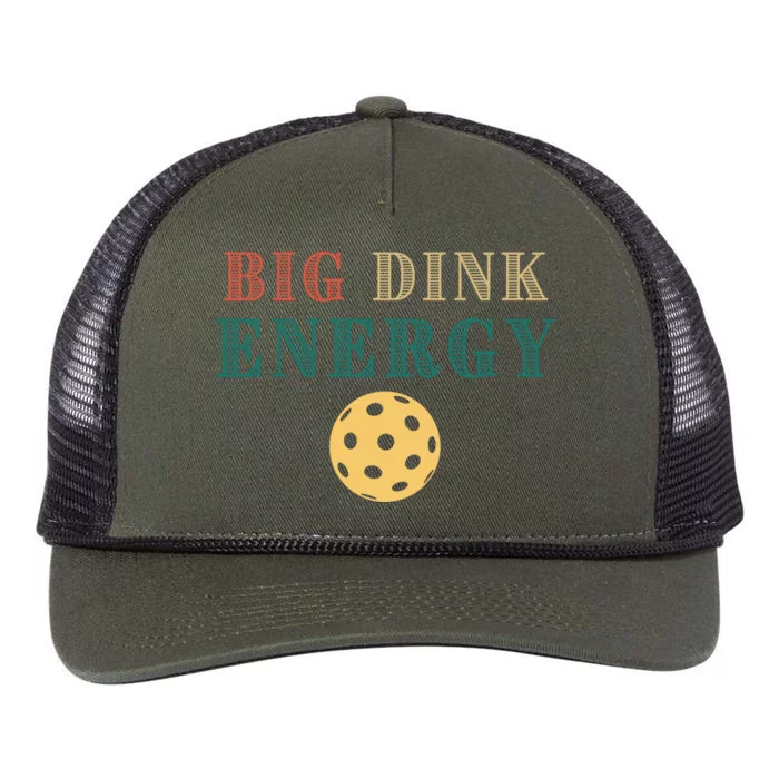 Big Dink Energy Pickleball Funny Pickle Ball Lover Retro Retro Rope Trucker Hat Cap