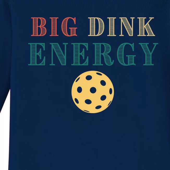 Big Dink Energy Pickleball Funny Pickle Ball Lover Retro Baby Long Sleeve Bodysuit