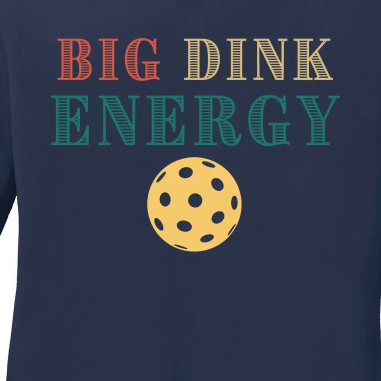 Big Dink Energy Pickleball Funny Pickle Ball Lover Retro Ladies Long Sleeve Shirt