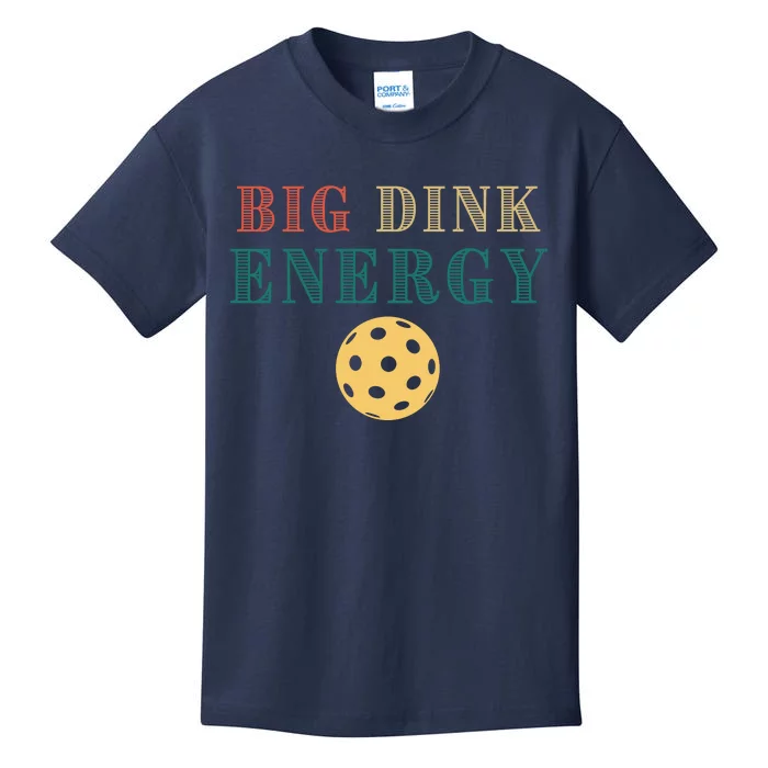 Big Dink Energy Pickleball Funny Pickle Ball Lover Retro Kids T-Shirt