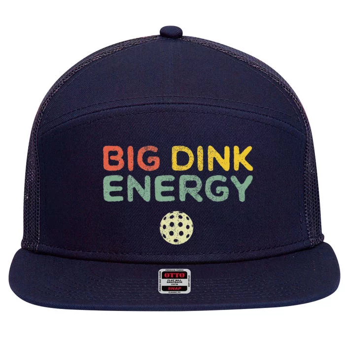 Big Dink Energy Pickleball Funny Pickle Ball Lover Retro 7 Panel Mesh Trucker Snapback Hat