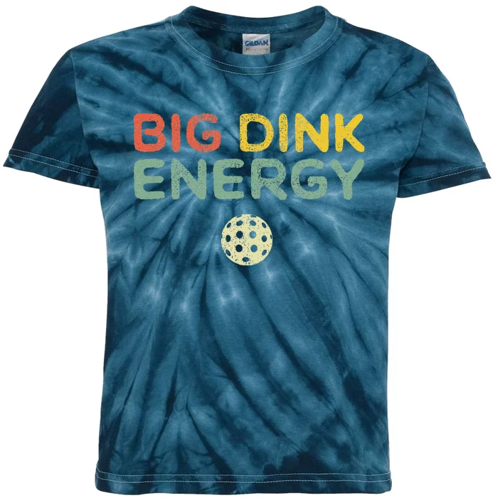 Big Dink Energy Pickleball Funny Pickle Ball Lover Retro Kids Tie-Dye T-Shirt