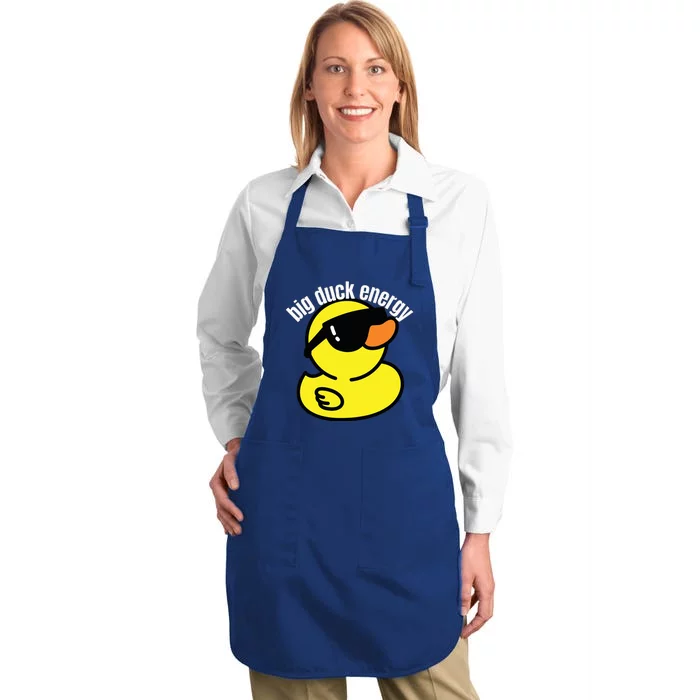 Big Duck Energy Funny Rubber Ducky Full-Length Apron With Pocket