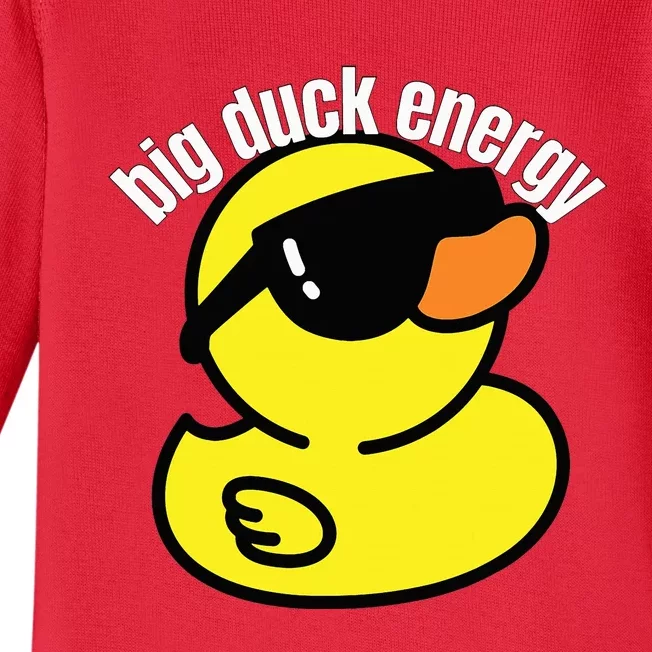 Big Duck Energy Funny Rubber Ducky Baby Long Sleeve Bodysuit