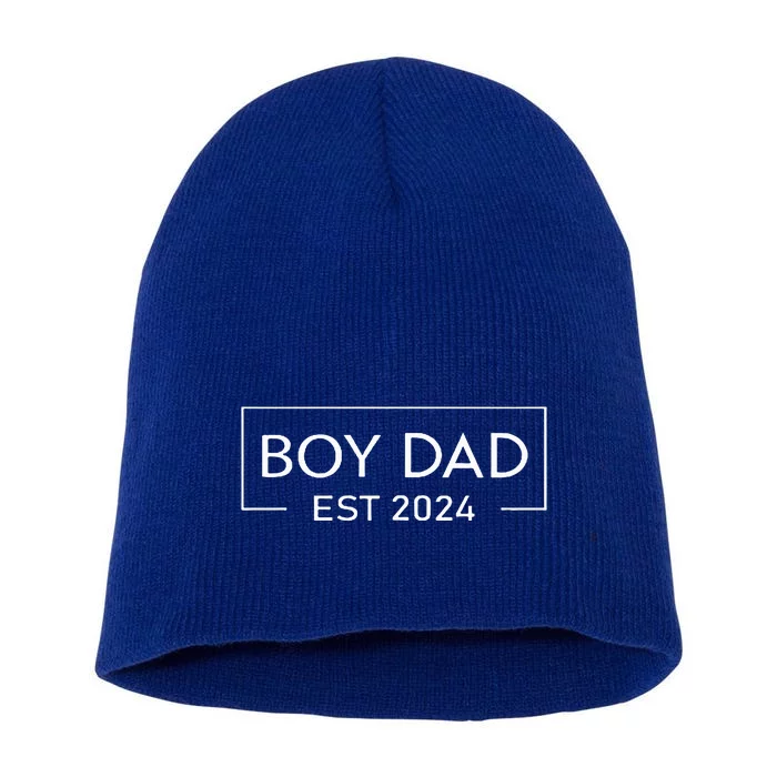 Boy Dad Est. 2024 Logo Dad 2024 Loading Short Acrylic Beanie