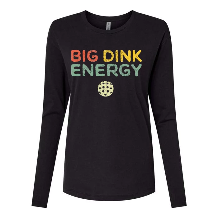 Big Dink Energy Pickleball Funny Pickle Ball Lover Men Retro Womens Cotton Relaxed Long Sleeve T-Shirt