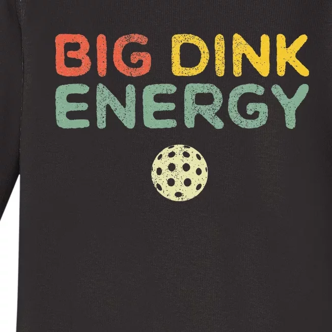 Big Dink Energy Pickleball Funny Pickle Ball Lover Men Retro Baby Long Sleeve Bodysuit