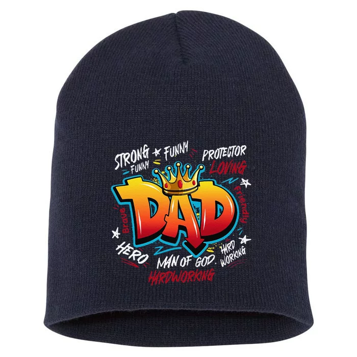 Best Dad Ever Short Acrylic Beanie