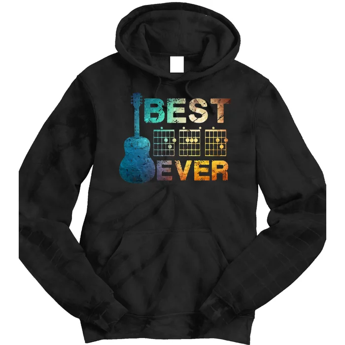 Best Dad Ever Guitar Chords Guitarist Father Father's day Tie Dye Hoodie