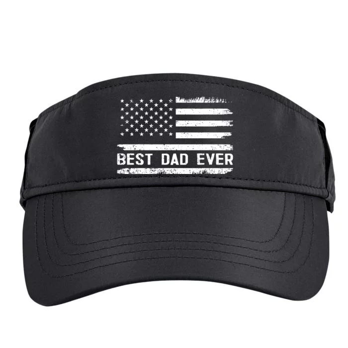 Best Dad Ever With Us American Flag Gifts Fathers Day Dad Adult Drive Performance Visor