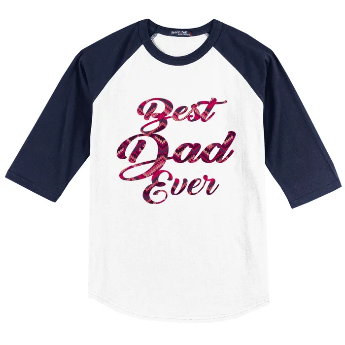 Best Dad Ever Fathers Day Stitches Pattern Design Gift Baseball Sleeve Shirt