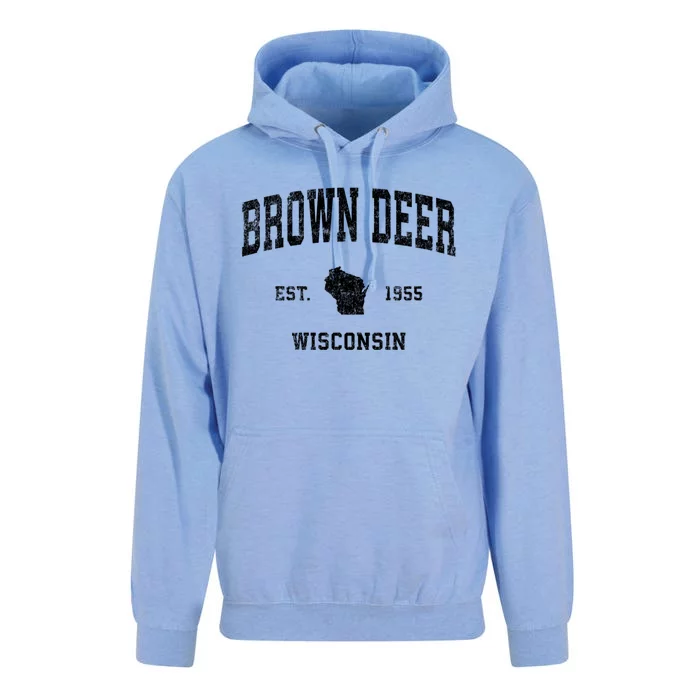 Brown Deer Est 1955 Wisconsin Wi Vintage Established Sports Design Unisex Surf Hoodie