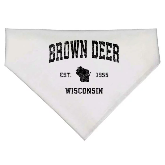 Brown Deer Est 1955 Wisconsin Wi Vintage Established Sports Design USA-Made Doggie Bandana