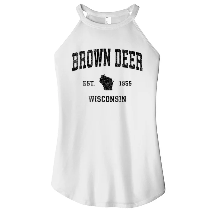 Brown Deer Est 1955 Wisconsin Wi Vintage Established Sports Design Women’s Perfect Tri Rocker Tank