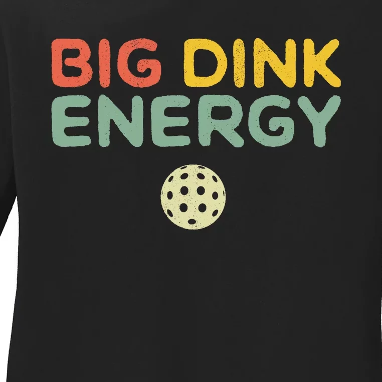 Big Dink Energy Pickleball Funny Pickle Ball Lover Retro Ladies Long Sleeve Shirt