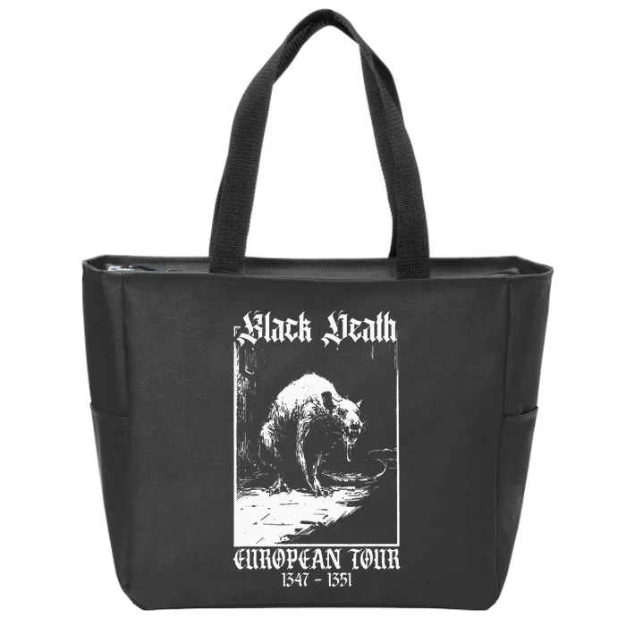 Black Death European Plague Rat Medieval History Goth Zip Tote Bag