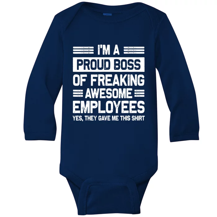 Boss Day Employee Appreciation Office Funny Boss Baby Long Sleeve Bodysuit