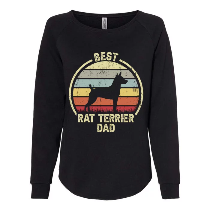 Best Dog Father Dad Gift Vintage Rat Terrier Cute Gift Womens California Wash Sweatshirt