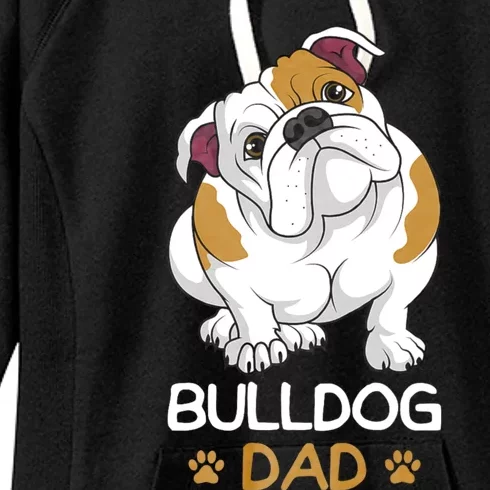 Bulldog Dad Funny English Bulldog Dog Owner Women's Fleece Hoodie