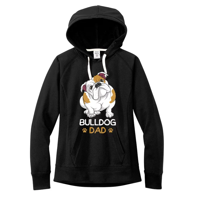 Bulldog Dad Funny English Bulldog Dog Owner Women's Fleece Hoodie