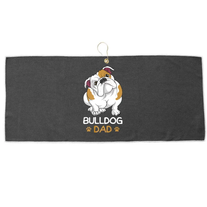 Bulldog Dad Funny English Bulldog Dog Owner Large Microfiber Waffle Golf Towel