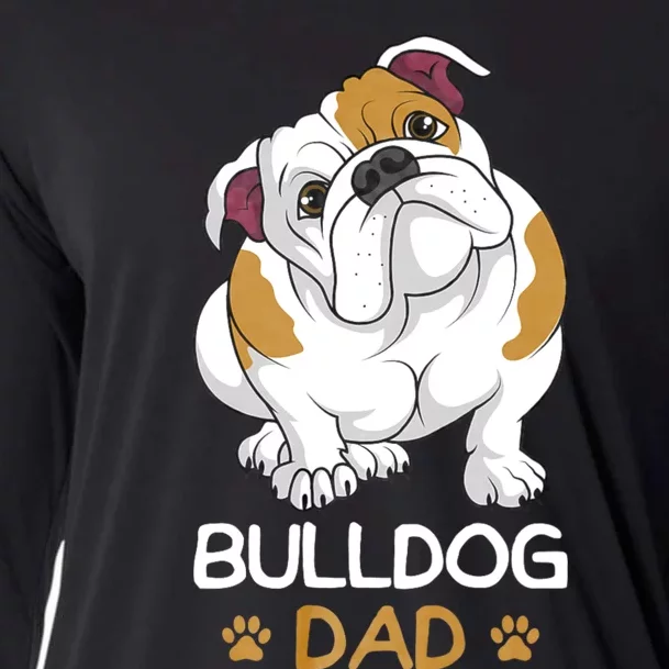 Bulldog Dad Funny English Bulldog Dog Owner Cooling Performance Long Sleeve Crew