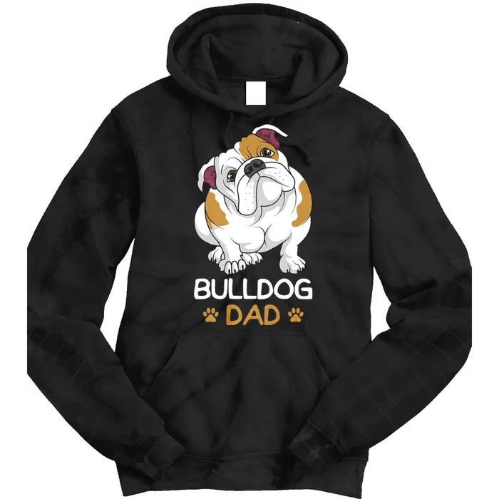 Bulldog Dad Funny English Bulldog Dog Owner Tie Dye Hoodie