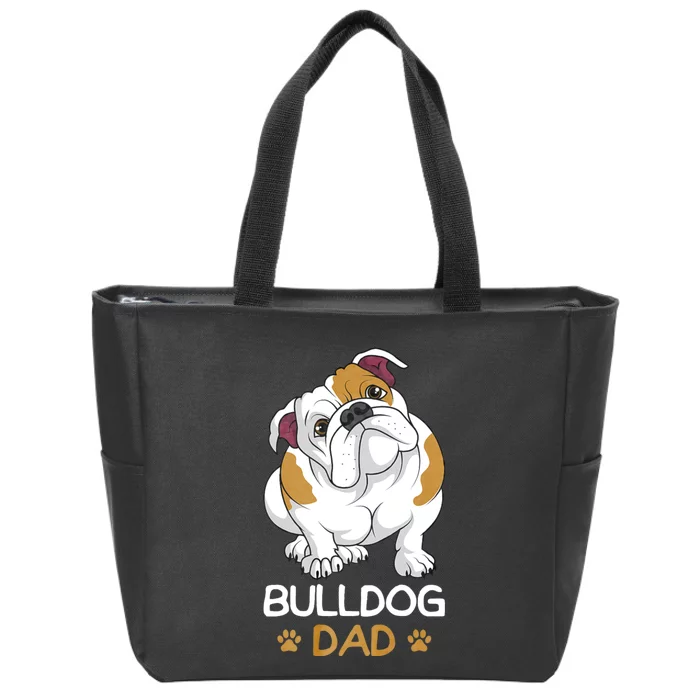 Bulldog Dad Funny English Bulldog Dog Owner Zip Tote Bag