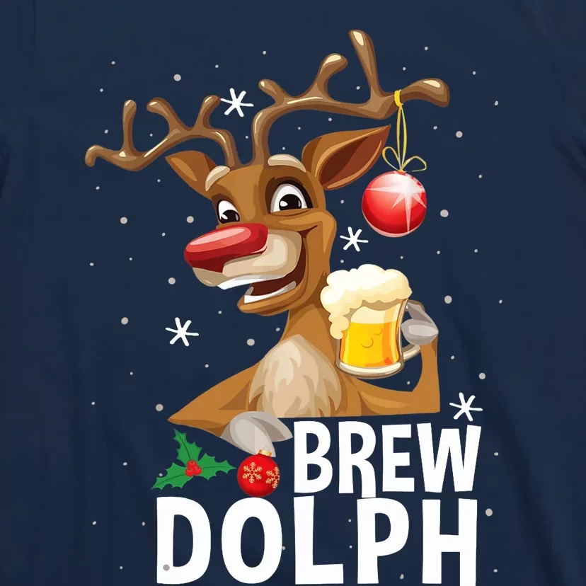 Brew Dolph Funny Rudolph Christmas Holiday Funny Gifts T-Shirt