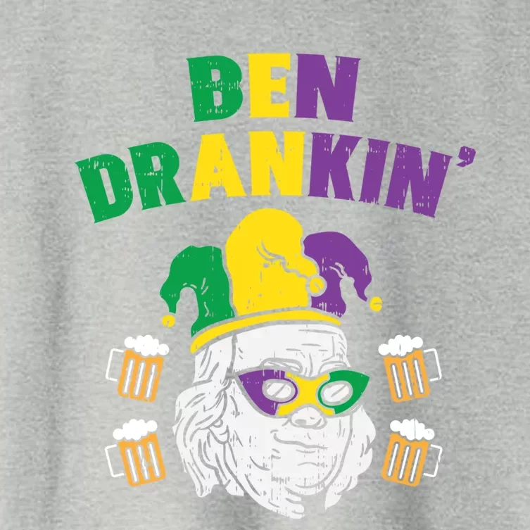 Ben Drankin Franklin Us President Funny Mardi Gras Ing Gift Women's Crop Top Tee