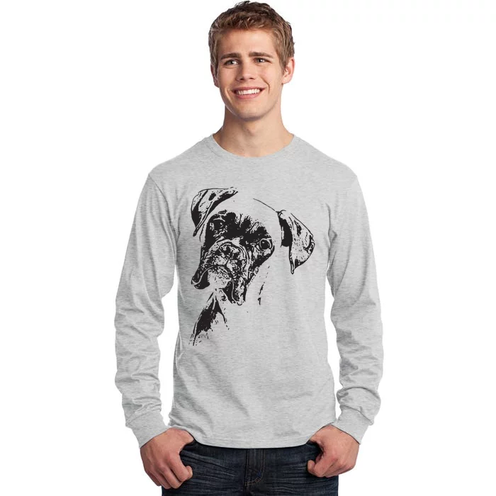 BOXER DOG FACE DOG LOVERS BOXER DOG GIFT Tall Long Sleeve T-Shirt