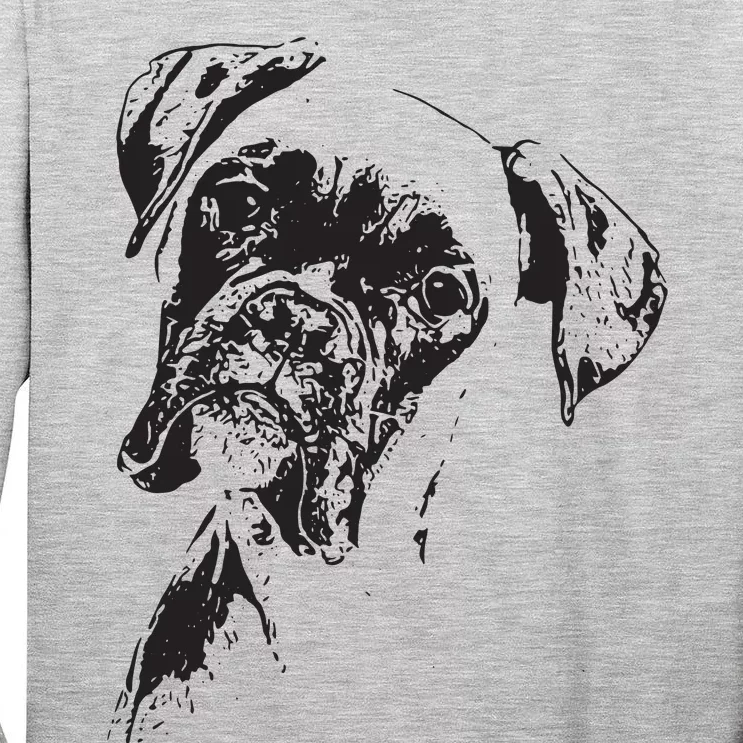 BOXER DOG FACE DOG LOVERS BOXER DOG GIFT Tall Long Sleeve T-Shirt