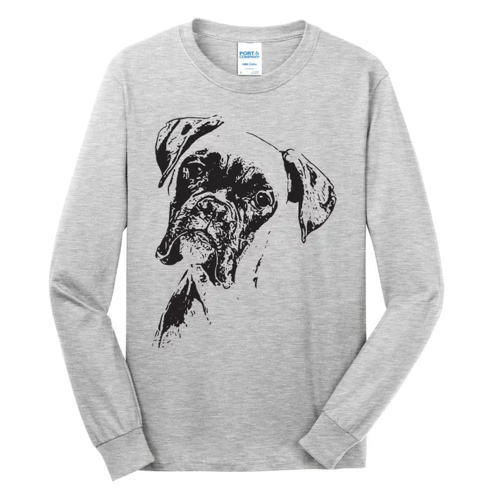 BOXER DOG FACE DOG LOVERS BOXER DOG GIFT Tall Long Sleeve T-Shirt