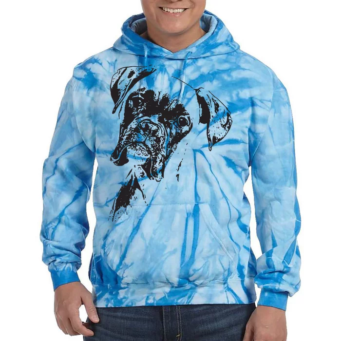 BOXER DOG FACE DOG LOVERS BOXER DOG GIFT Tie Dye Hoodie