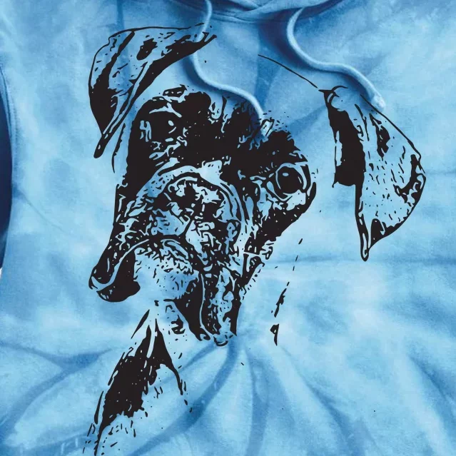 BOXER DOG FACE DOG LOVERS BOXER DOG GIFT Tie Dye Hoodie