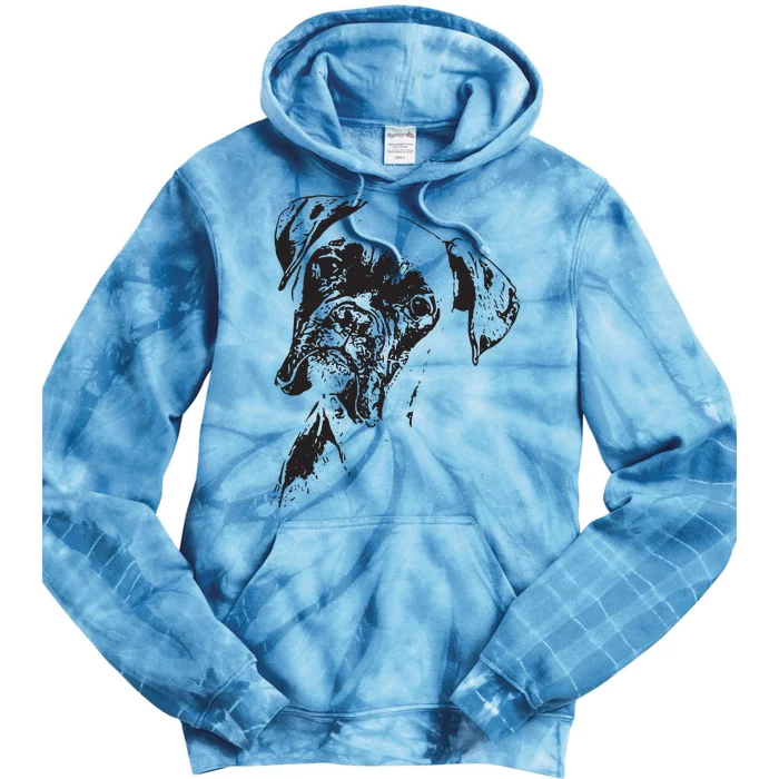 BOXER DOG FACE DOG LOVERS BOXER DOG GIFT Tie Dye Hoodie