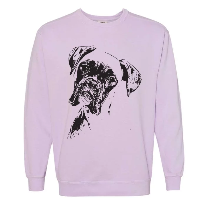 BOXER DOG FACE DOG LOVERS BOXER DOG GIFT Garment-Dyed Sweatshirt