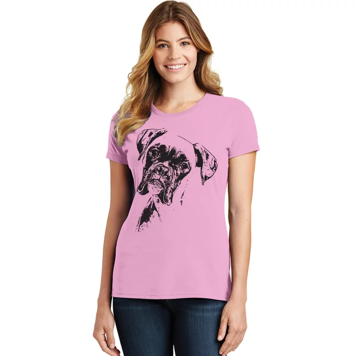 BOXER DOG FACE DOG LOVERS BOXER DOG GIFT Women's T-Shirt