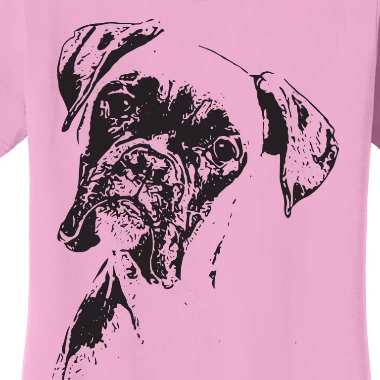 BOXER DOG FACE DOG LOVERS BOXER DOG GIFT Women's T-Shirt