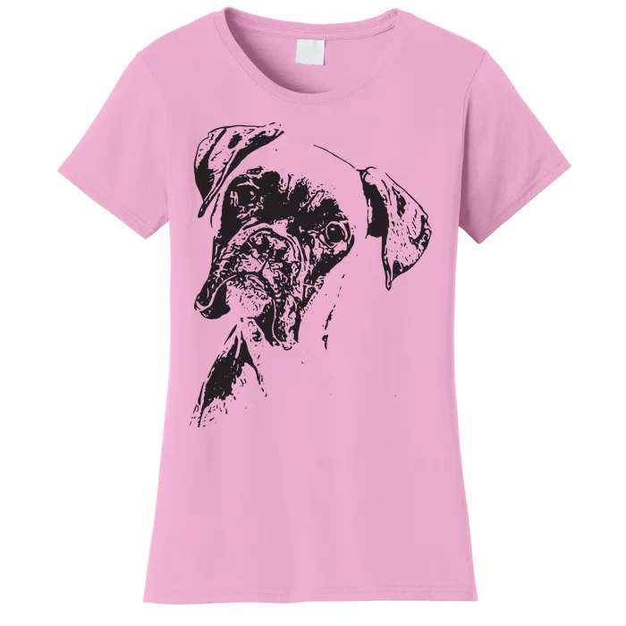 BOXER DOG FACE DOG LOVERS BOXER DOG GIFT Women's T-Shirt