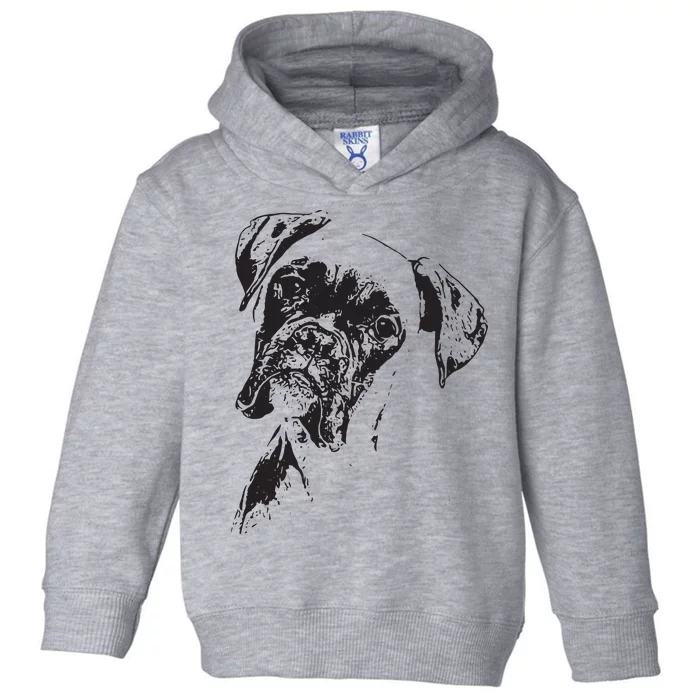 BOXER DOG FACE DOG LOVERS BOXER DOG GIFT Toddler Hoodie