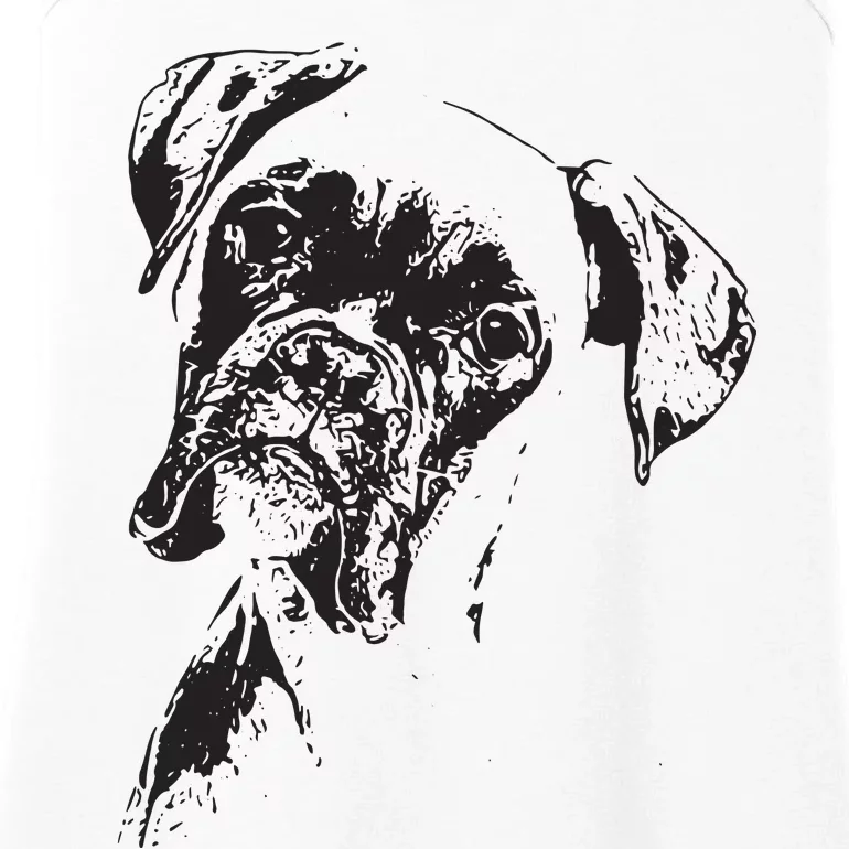 BOXER DOG FACE DOG LOVERS BOXER DOG GIFT Ladies Essential Tank