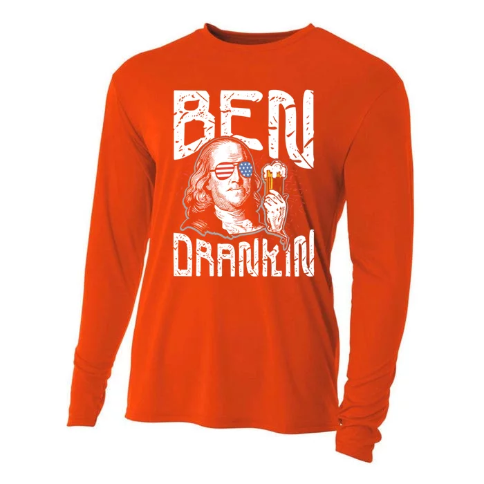 Ben Drankin Funny 4th Of July President Graphic Meaningful Gift Cooling Performance Long Sleeve Crew