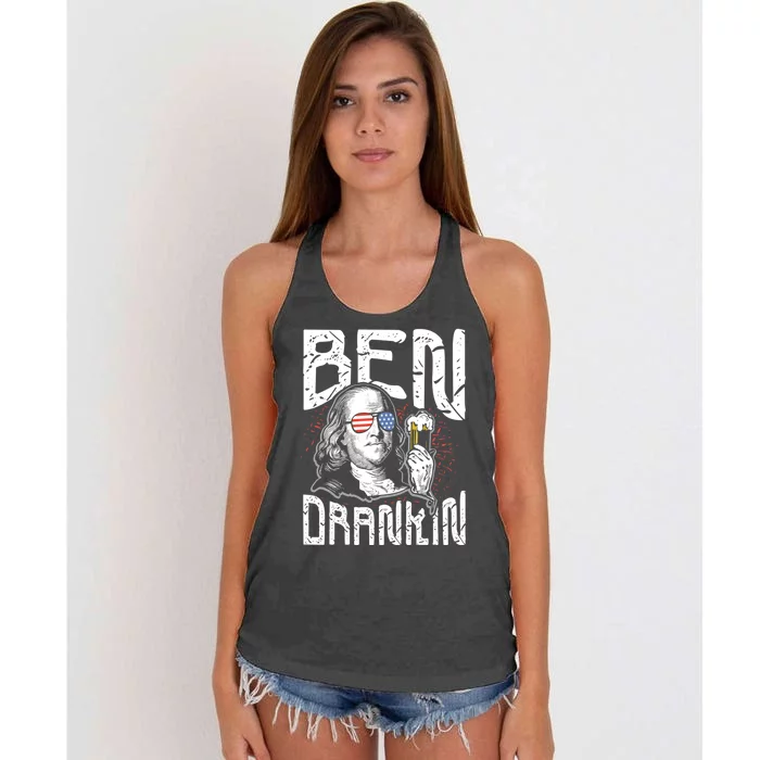 Ben Drankin Funny 4th Of July President Graphic Meaningful Gift Women's Knotted Racerback Tank