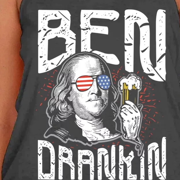 Ben Drankin Funny 4th Of July President Graphic Meaningful Gift Women's Knotted Racerback Tank