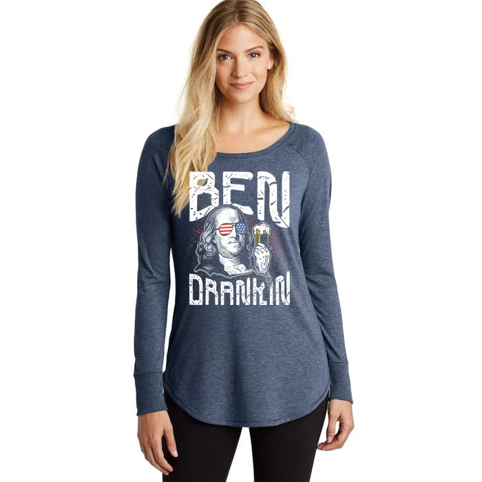 Ben Drankin Funny 4th Of July President Graphic Meaningful Gift Women's Perfect Tri Tunic Long Sleeve Shirt