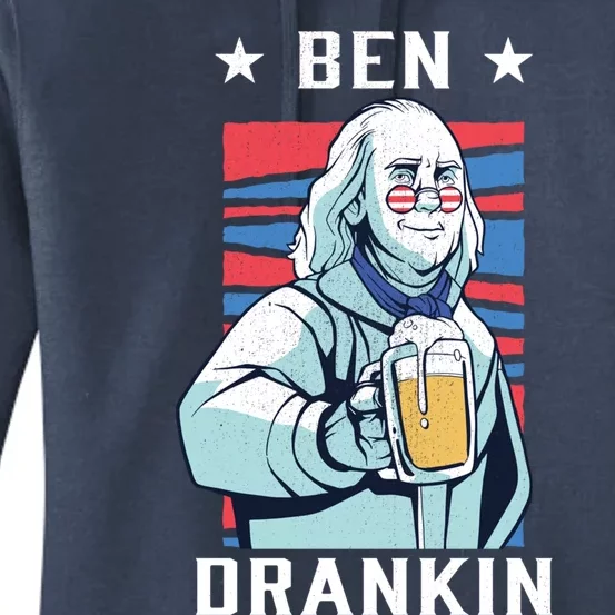 Ben Drankin Funny 4th Of July Patriotic Usa Merica Funny Gift Women's Pullover Hoodie