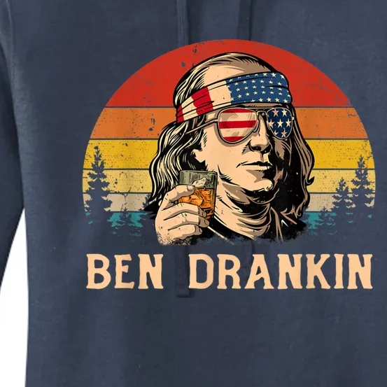 Ben Drankin Funny Benjamin Franklin July 4th Independence Gift Women's Pullover Hoodie